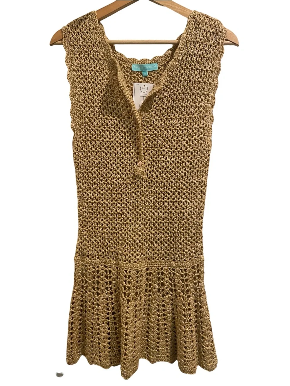 Melissa Odabash Rosie Crochet Open Knit Sleeveless Cover Up MiniDress - Picture 2 of 6